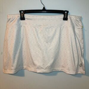 All By JoFit White & Light Blue Mini Skort Size XL